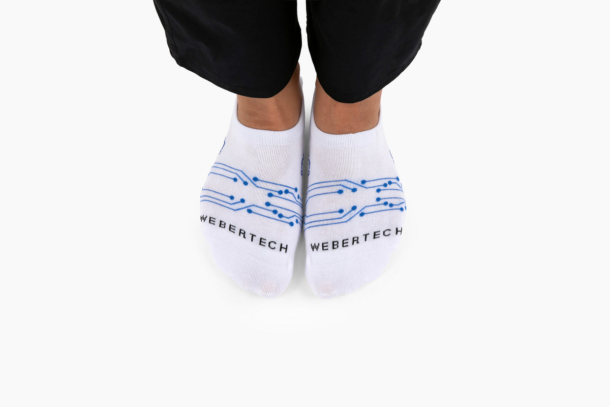 WeberTech No-Show Socks - White